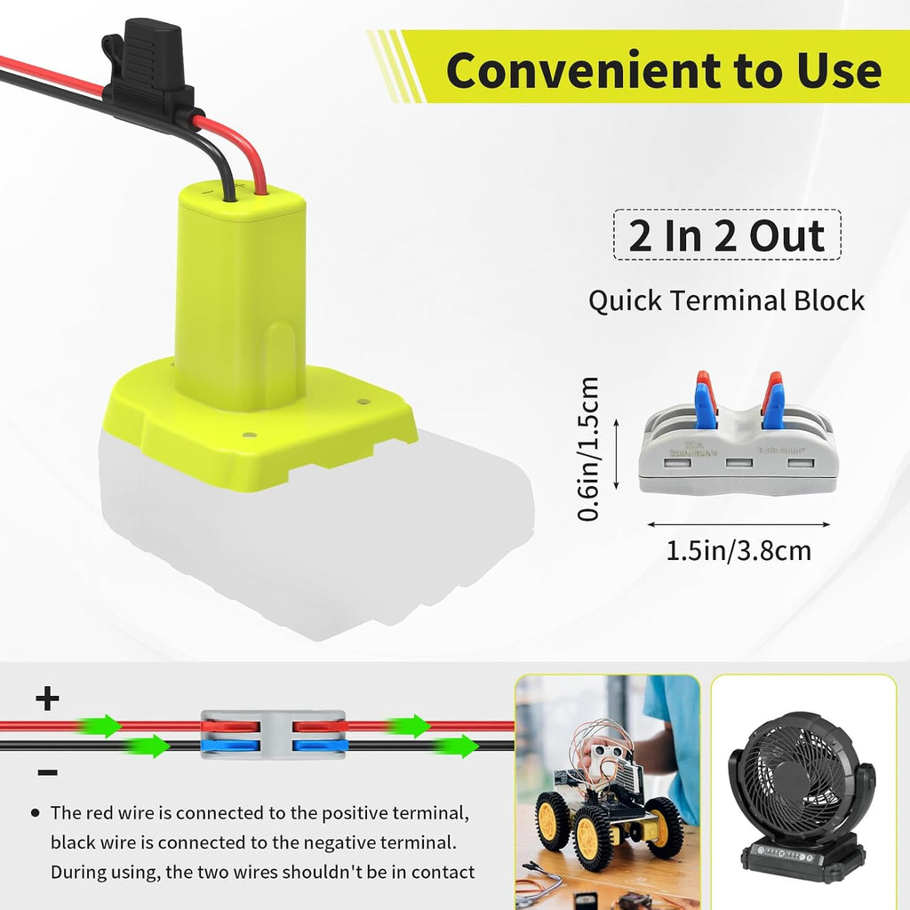 Kzreect 2 Pack for Power Wheel Adapter Compatible with Ryobi 18V Battery