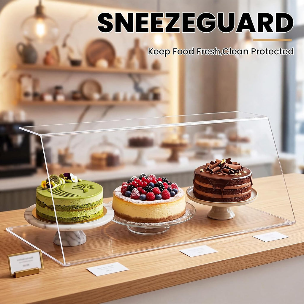 Sneeze Guard for Counter Acrylic with Anti-slip Pads for Catering, Buffets, Restaurants, 23.62 x 12.2 x 9.45 Inches