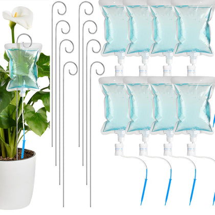 8 Set Plant Drip Irrigation 500ml Water Bag with Support Rod