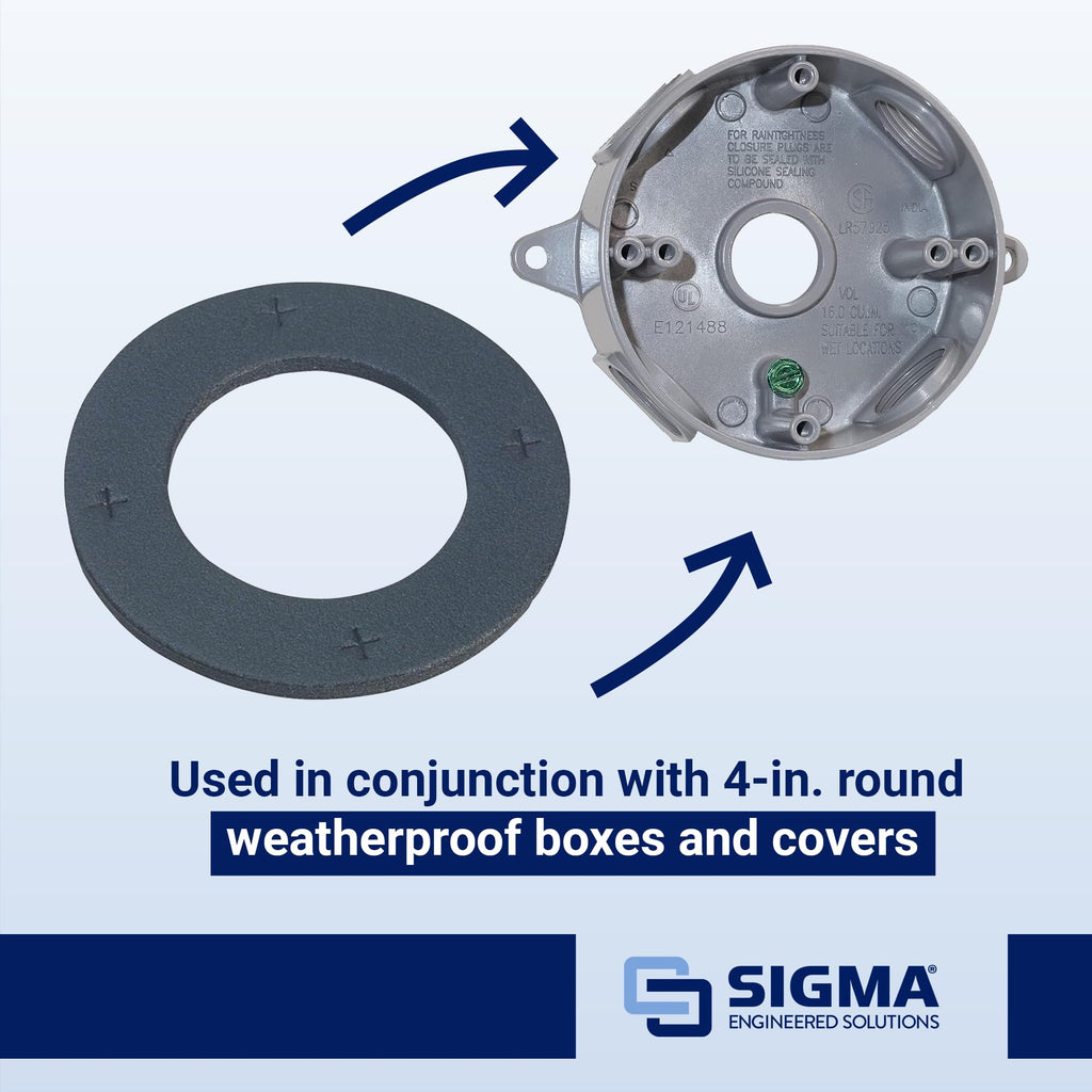 Sigma Engineered Solutions 14002 Weatherproof Round Gasket, Black