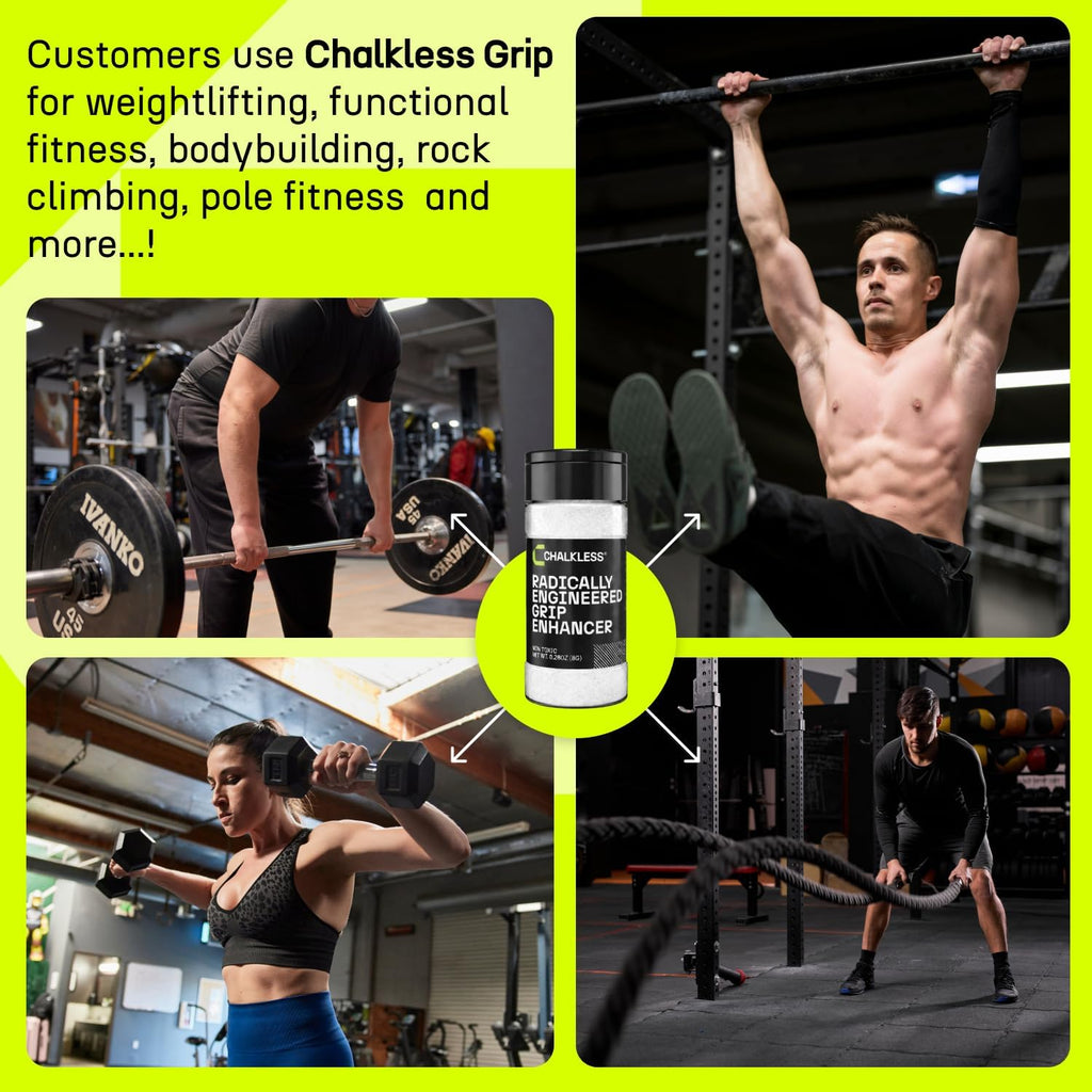 Grip Enhancer - Premium Liquid Chalk Alternative & Less Mess Hand Chalk for Weightlifting, Powerlifting, Yoga
