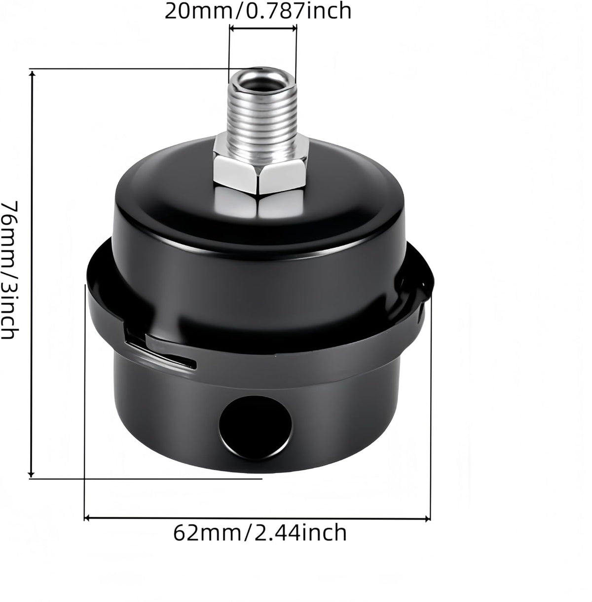 3/4”Thread Air Compressor Intake Filter Silencer,20mm Metal Sound Muffler