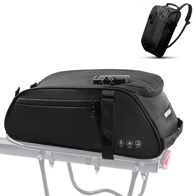 Bike Rack Bag with 3-Digit Combination Lock, Reflective Waterproof Bike Bags for Bicycles Rear Rack, 8L Bike Trunk