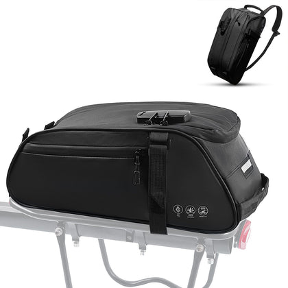 Bike Rack Bag with 3-Digit Combination Lock, Reflective Waterproof Bike Bags for Bicycles Rear Rack, 8L Bike Trunk