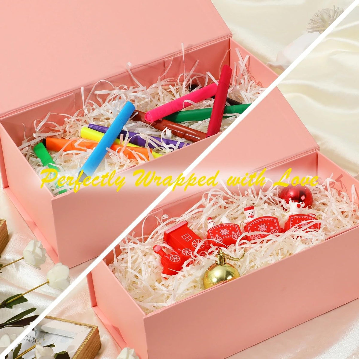 Pink Gift Boxes Bulk 16 Pack 11.5x7.8x3 Magnetic Gift Boxes
