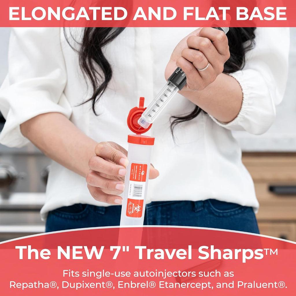 Travel-Sharps - Single Use Travel Sharps Container for AutoPens Needles Syringes - Portable Small Sharp Containers