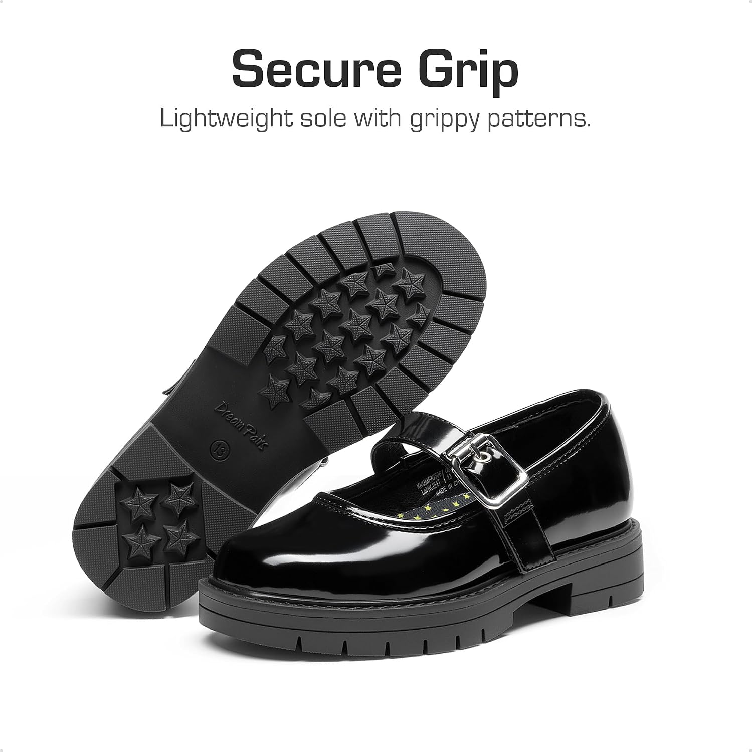 Girls Mary Jane School Uniform Shoes | Platform Hook and Loop with Arch Support Insole Roomy Round Toe Chunky Oxford