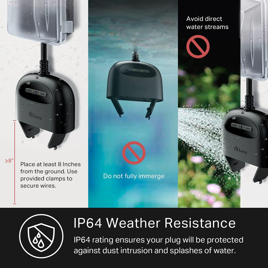 Kasa Outdoor Smart Plug, Smart Home Wi-Fi Outlet with 2 Sockets, EP40 | IP64 Weather Resistance, Compatible with