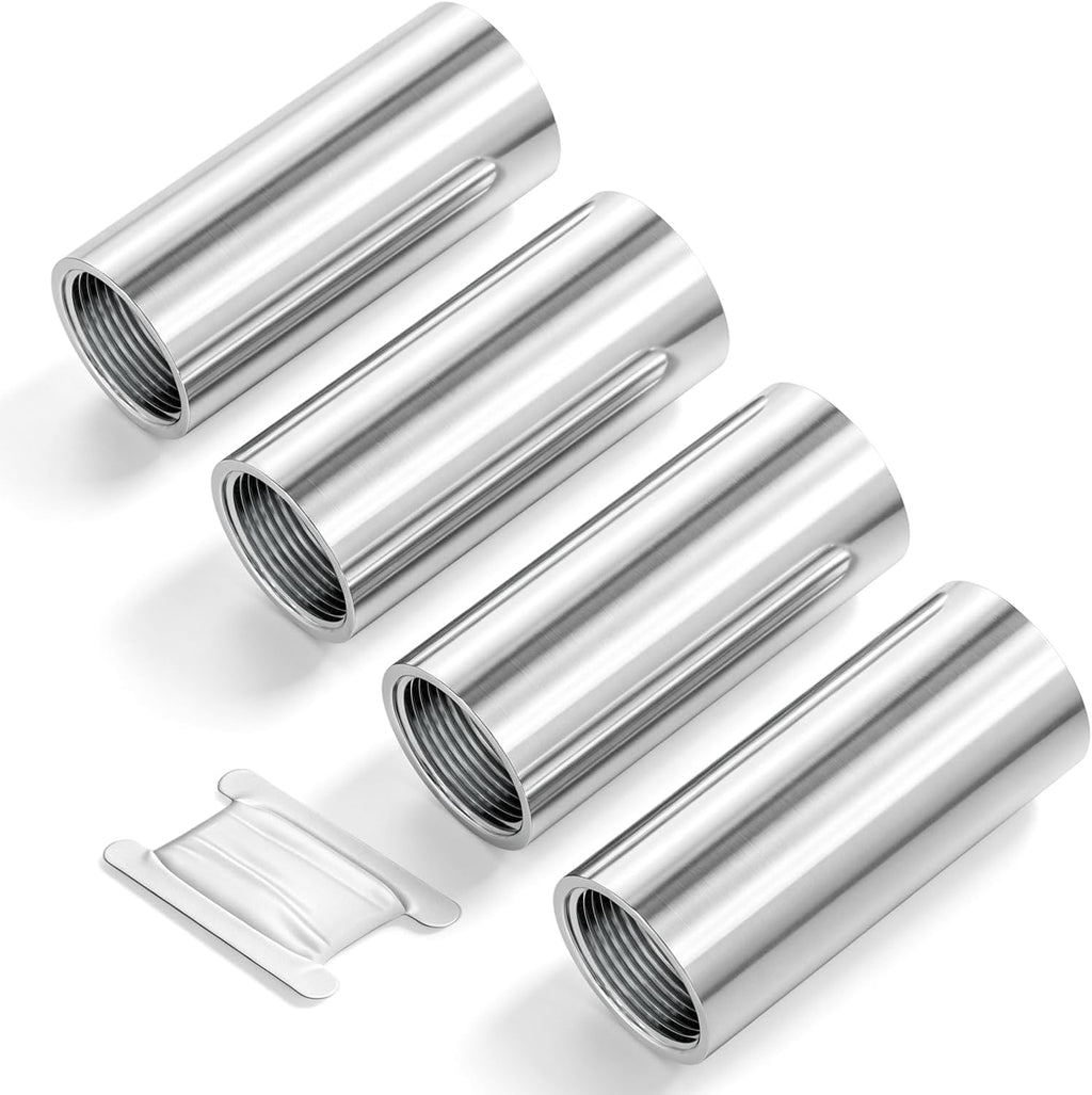 TAISHER 4Pcs 304 SS Nipple Cast Pipe Fitting, 1/2" NPT Female, 2" Length
