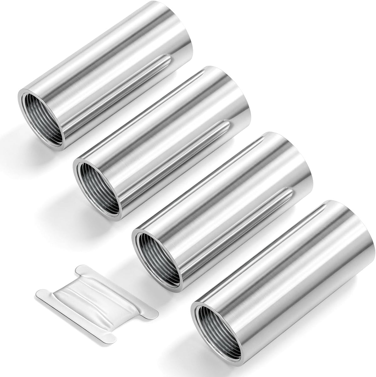 TAISHER 4Pcs 304 SS Nipple Cast Pipe Fitting, 1/2" NPT Female, 2" Length