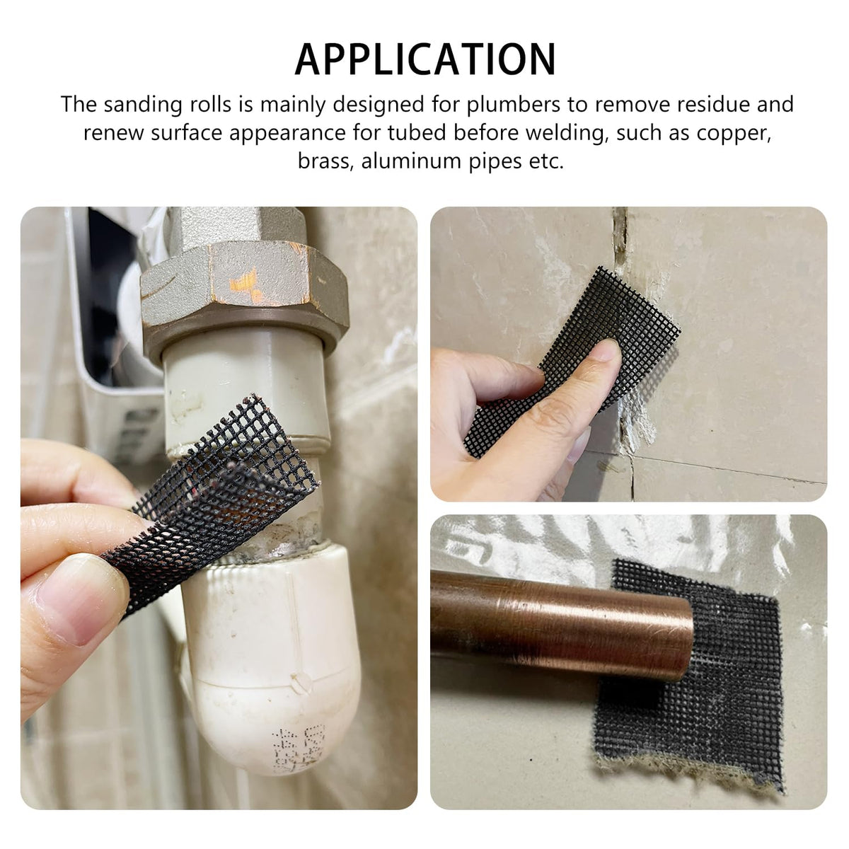 SCOTTCHEN Sanding Rolls/Plumbing Sanding Cloth 1-1/2" x 11yd (33 ft) / Plumber's Double Side Open Mesh/Silicon Carbide Grit #80-1Roll
