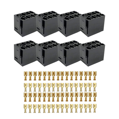 8 Set Rocker Switch Plug Socket with 6.3mm Female Spade Terminals for ARB Carling Switch Connection