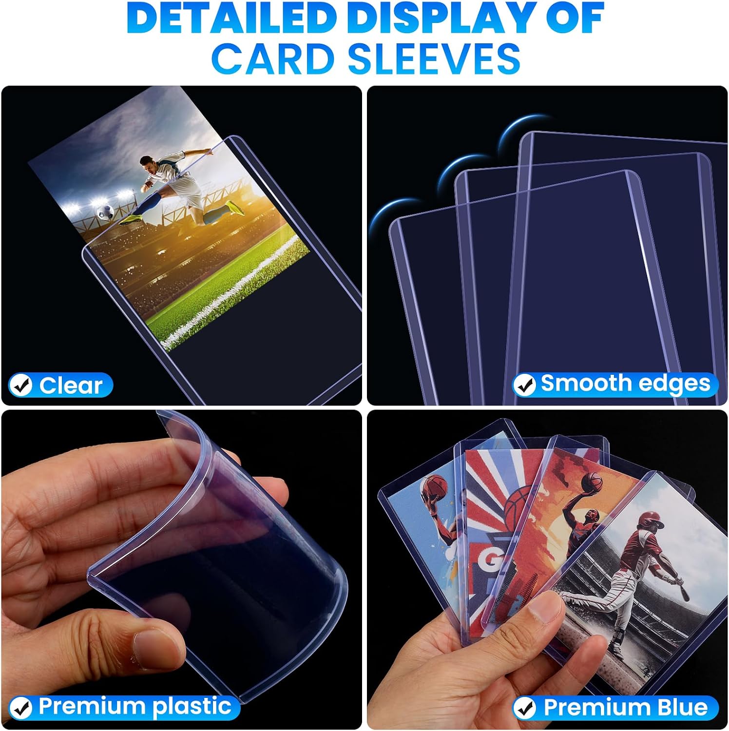 1200 Card Sleeves Top Loaders for Cards, 3" x 4" Hard Plastic Toploaders | Baseball Card Protectors, Trading Card