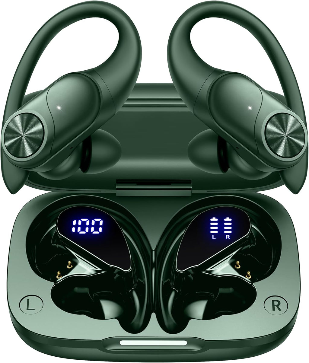 Bluetooth Headphones Wireless Earbuds 80hrs Playtime Wireless Charging Case Digital Display Sports Ear Buds with