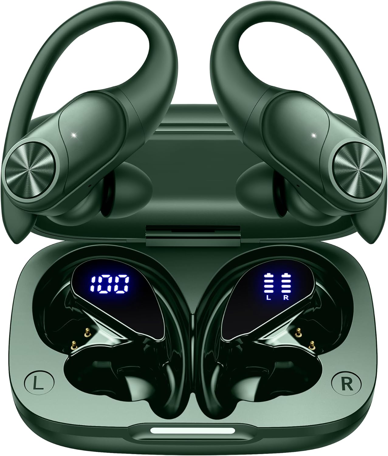 Bluetooth Headphones Wireless Earbuds 80hrs Playtime Wireless Charging Case Digital Display Sports Ear Buds with