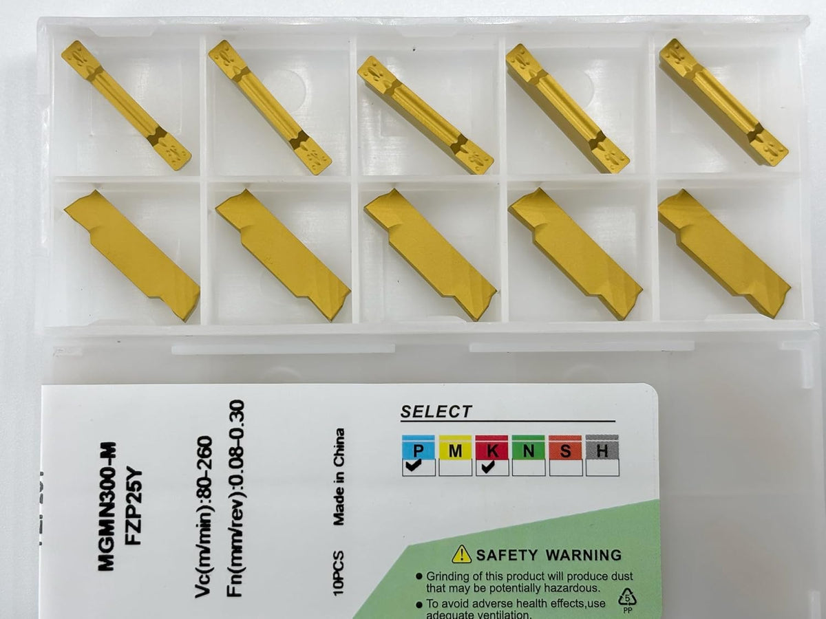 MGMN300-M Carbide Grooving Inserts for MGEHR/MGIVR, CVD Coated, 10pcs