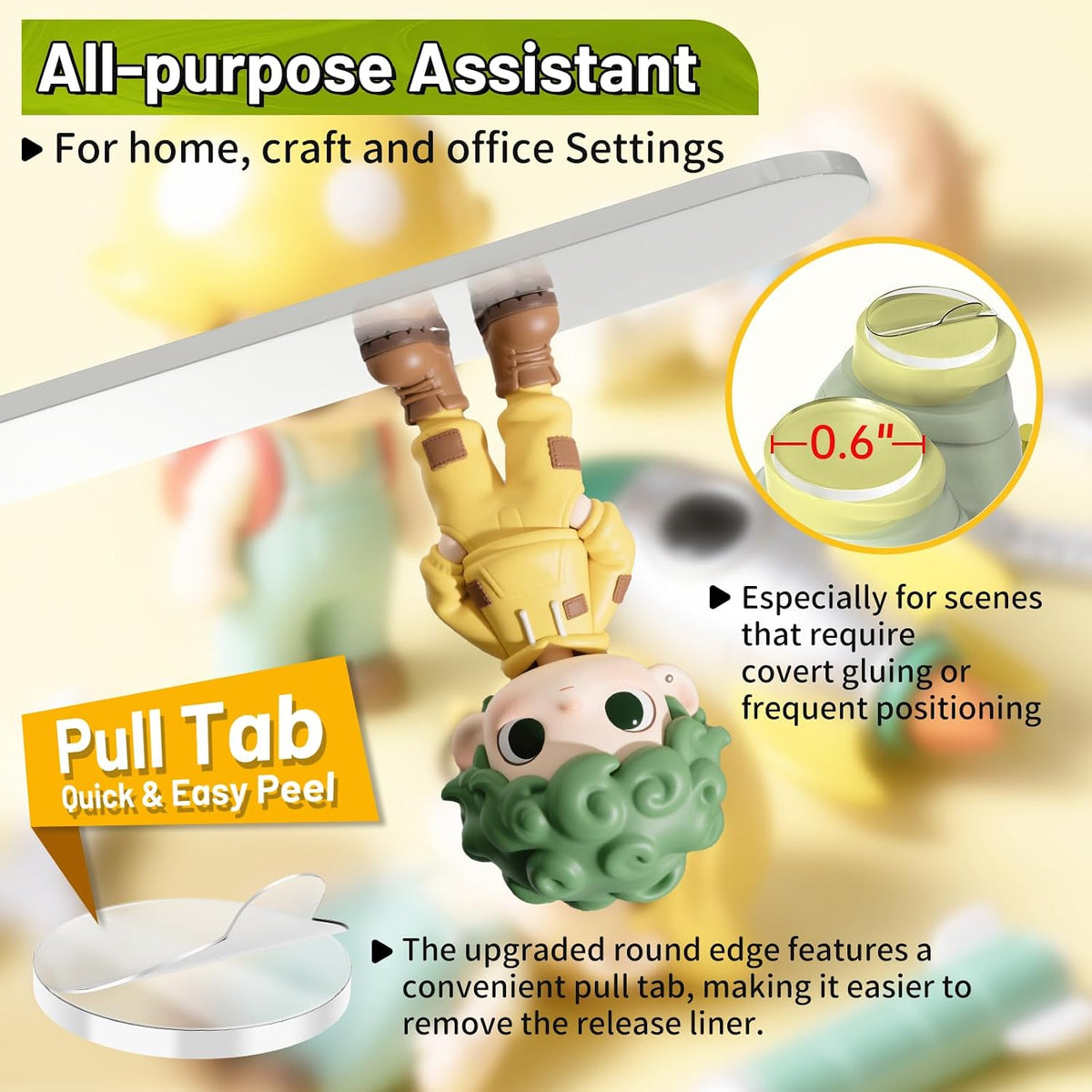 Upgraded 360Pcs Double Sided Tape Sticky Dots with Pull Tab