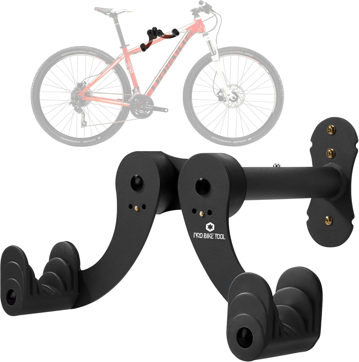 Bike Rack for Garage Wall Mount - Horizontal Bike Storage | Fits Road, Mountain & Hybrid Bikes, Adjustable Arms