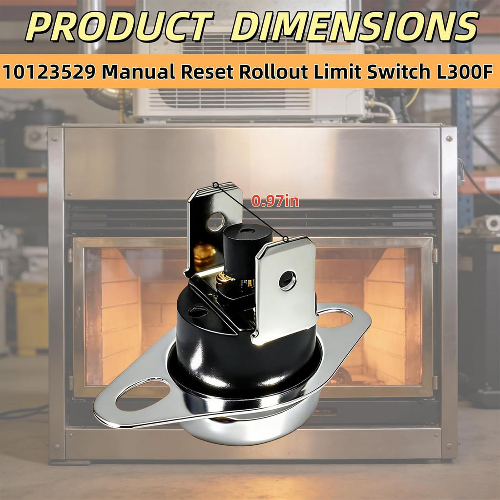 10123529 M/R Rollout Limit Switch (L300F, 300°F) for Goodman Amana Furnace Safety