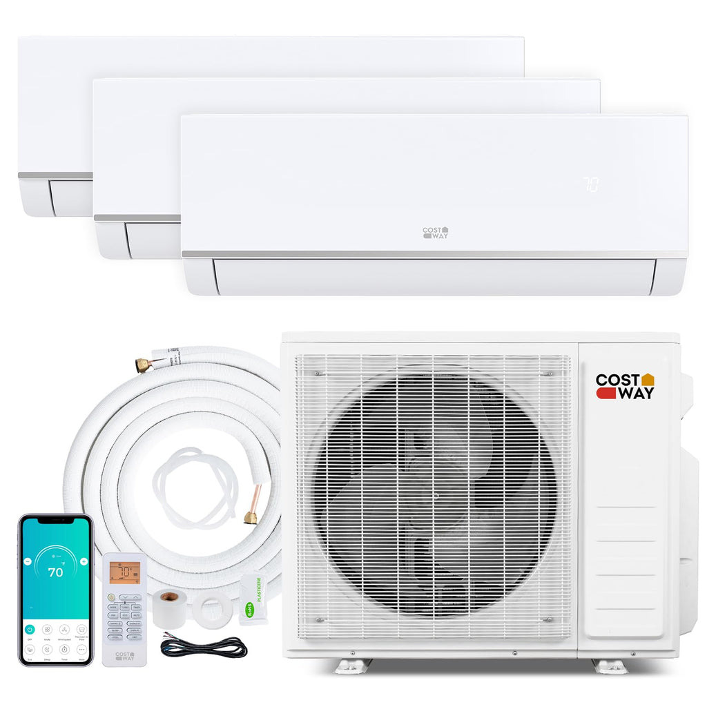 28K Tri 3 Zone Mini Split AC/Heating System