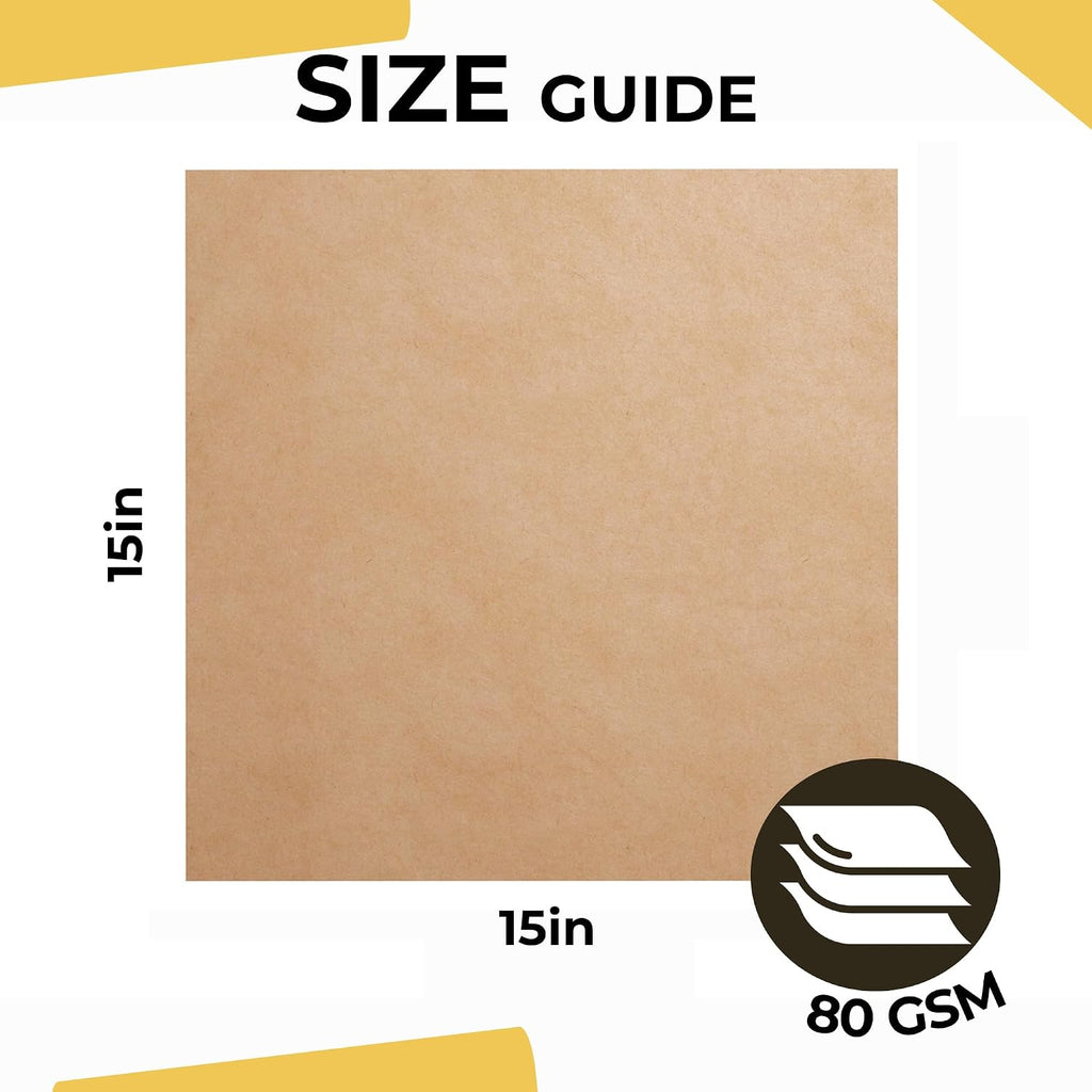 Kraft Paper Sheets, 15 x 15 in., 480 Sheets, 80 GSM Brown