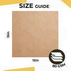Kraft Paper Sheets, 15 x 15 in., 480 Sheets, 80 GSM Brown