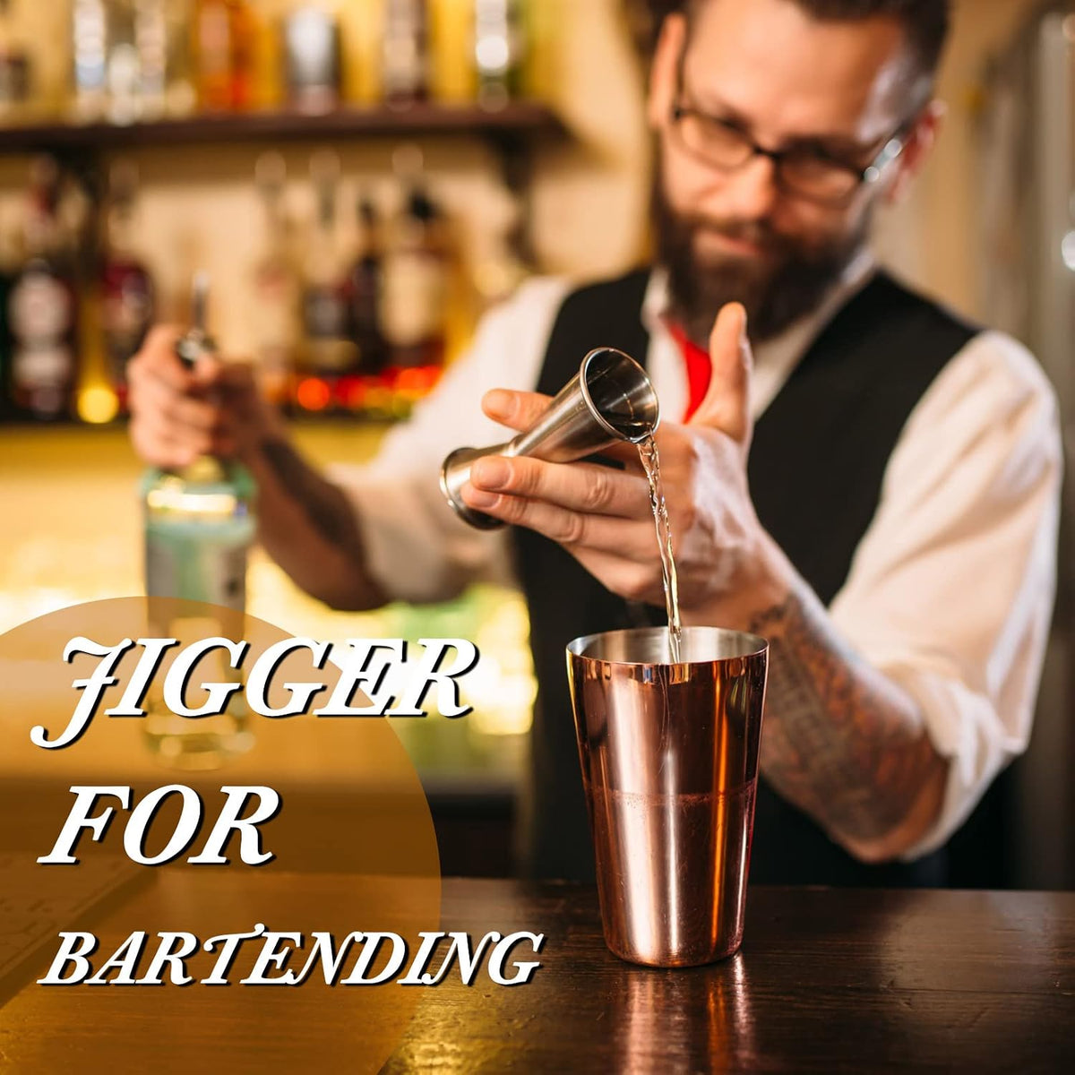 6 Pieces Jigger for Bartending, Double 2 oz 1 oz Cocktail Japanese
