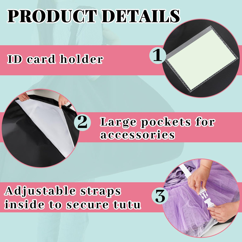45 Inch Extra Large Tutu Garment Bag Waterproof Foldable, Black