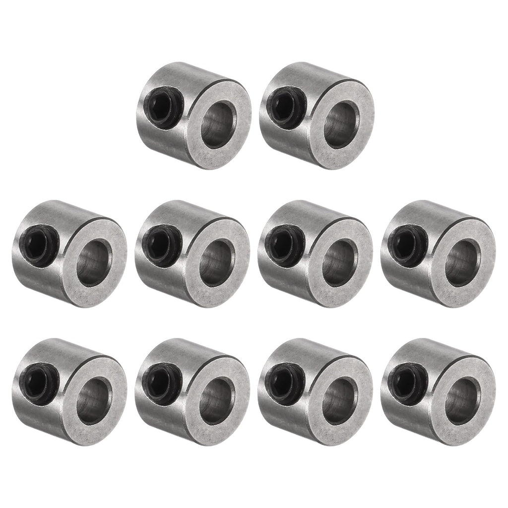 uxcell 10pcs Set Screw Shaft Collars 4mm Bore Stainless Steel