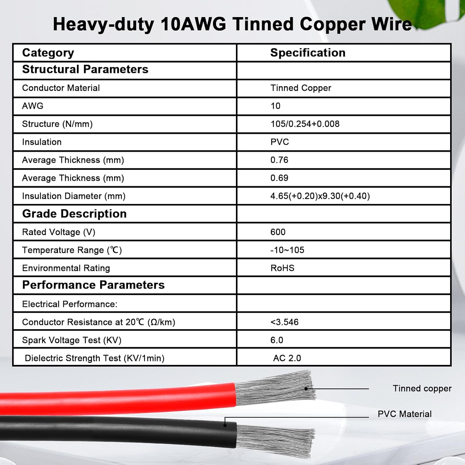 10AWG SAE to Solar Panel Connector Cable 1FT 2PCS, Heavy-Duty Tinned Copper, Solar Extension Cable with SAE Polarity
