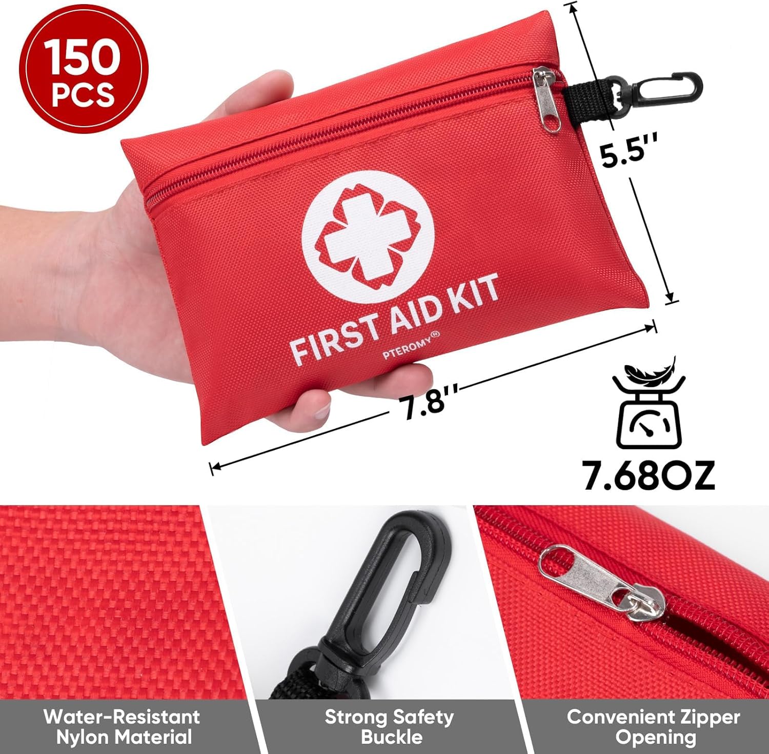150 Piece Mini First Aid Kit, Portable Small Emergency Kits Compact 1st Aid Kit for Car, Travel, Home, Camping
