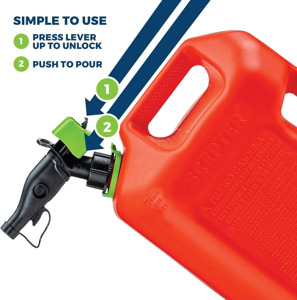 5 Gal Gas Can, Spill Proof SmartControl Spout, Spout Extender, Red | Gasoline Only, EPA/CARB Compliant Fuel Container