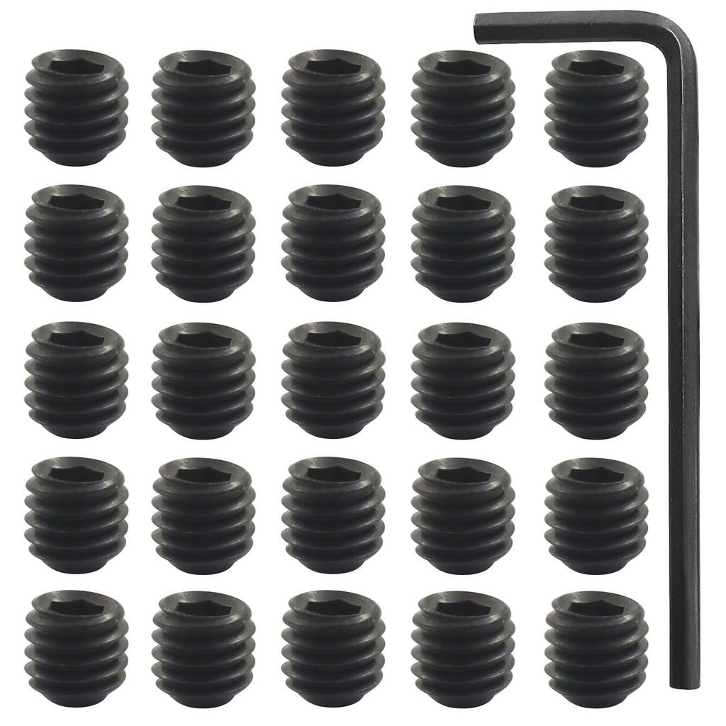 Steel Allen Head Hexagon Socket Set Screws, 10-32 x 3/16", 25 PCS