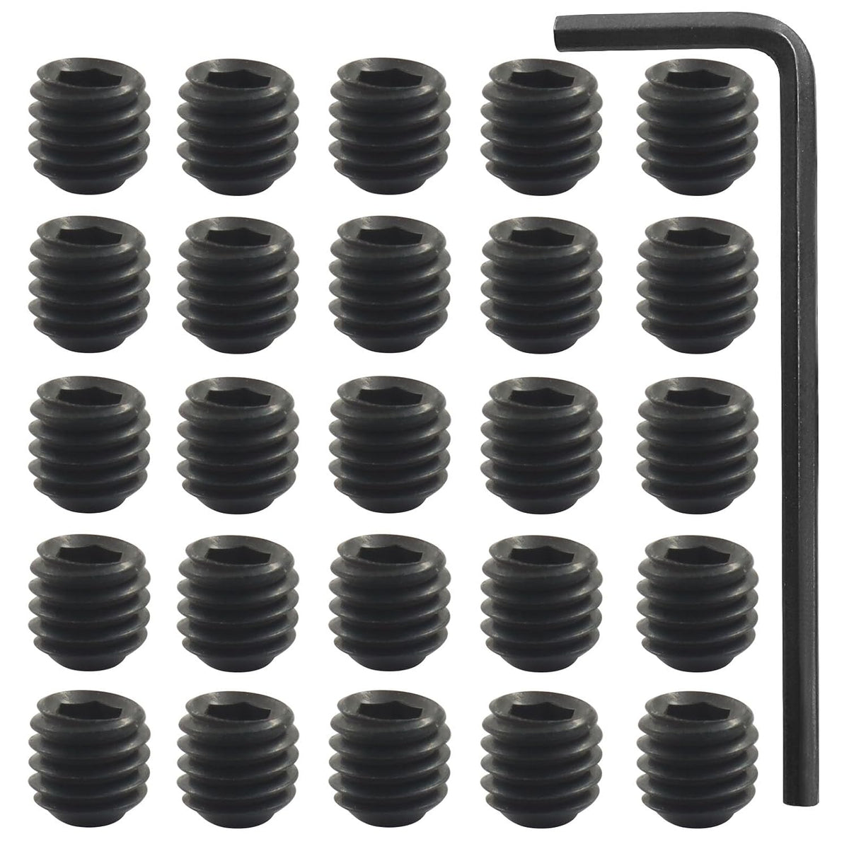 Steel Allen Head Hexagon Socket Set Screws, 10-32 x 3/16", 25 PCS
