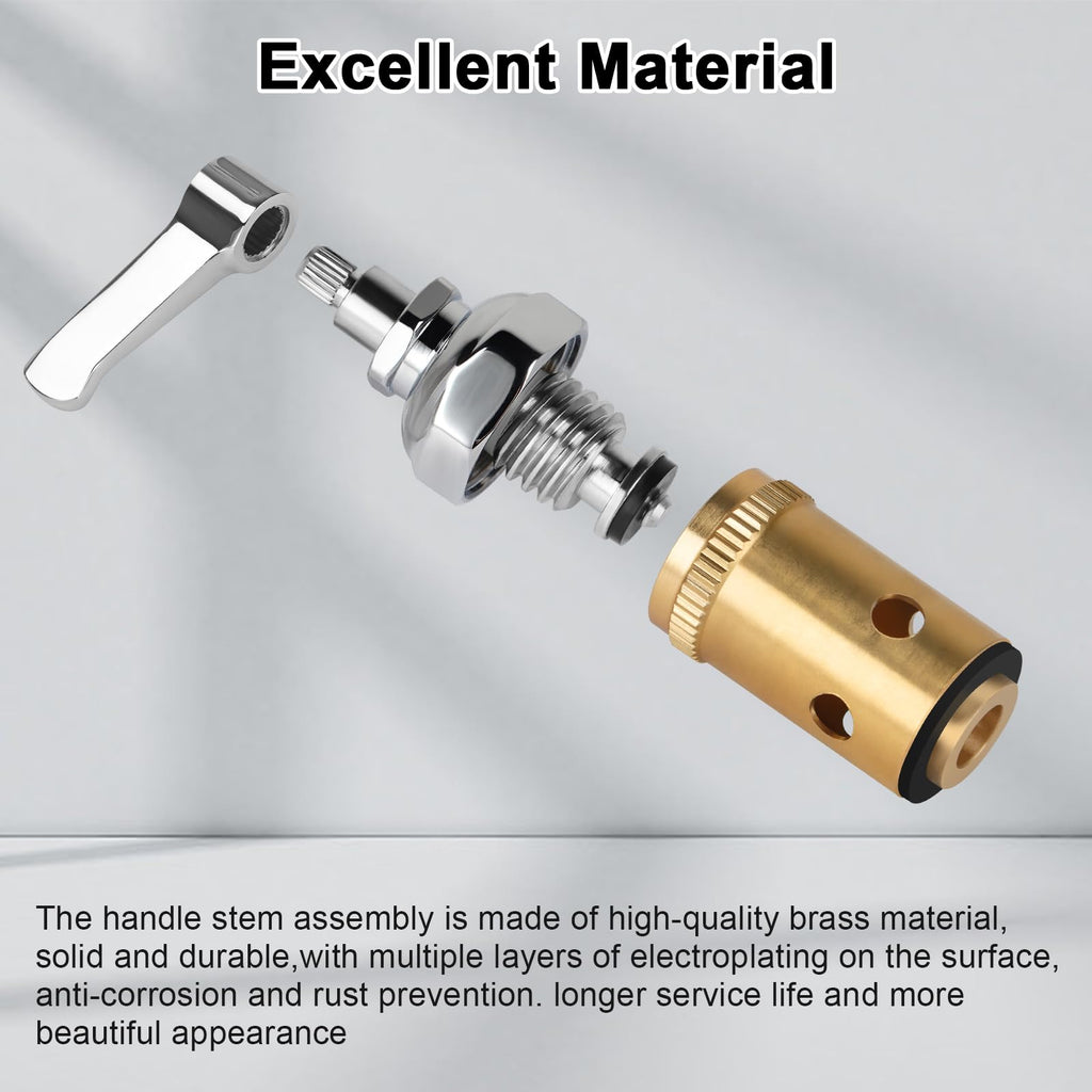 COOLWEST Hot and Cold Handle Stem Assembly for T&S Brass Faucets - Compatible with 002713-40 002714-40 Spindle Assembly Cartridge for Eterna Valve Replacement Part