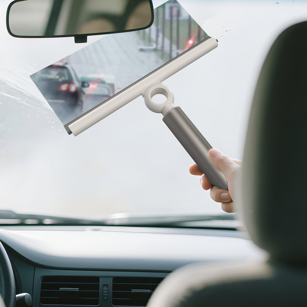 Extendable Squeegee for Glass Doors with 10-Inch Silicone Blade