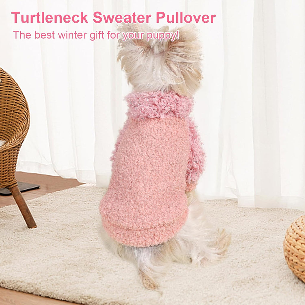 Dog Sweater Turtlenecks Dog Sweaters for Small Dogs Winter Fleece Doggy Clothes Puppy Cold Warm Coat Doggie Jacket
