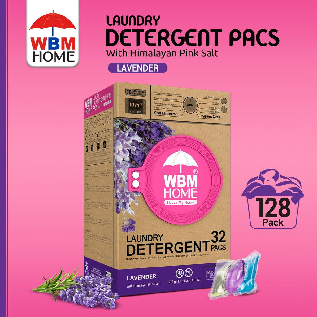 10-in-1 Laundry Detergent Pods, Fabric Softener with Lavender Extracts, High-Efficiency Laundry Pods with Powerful