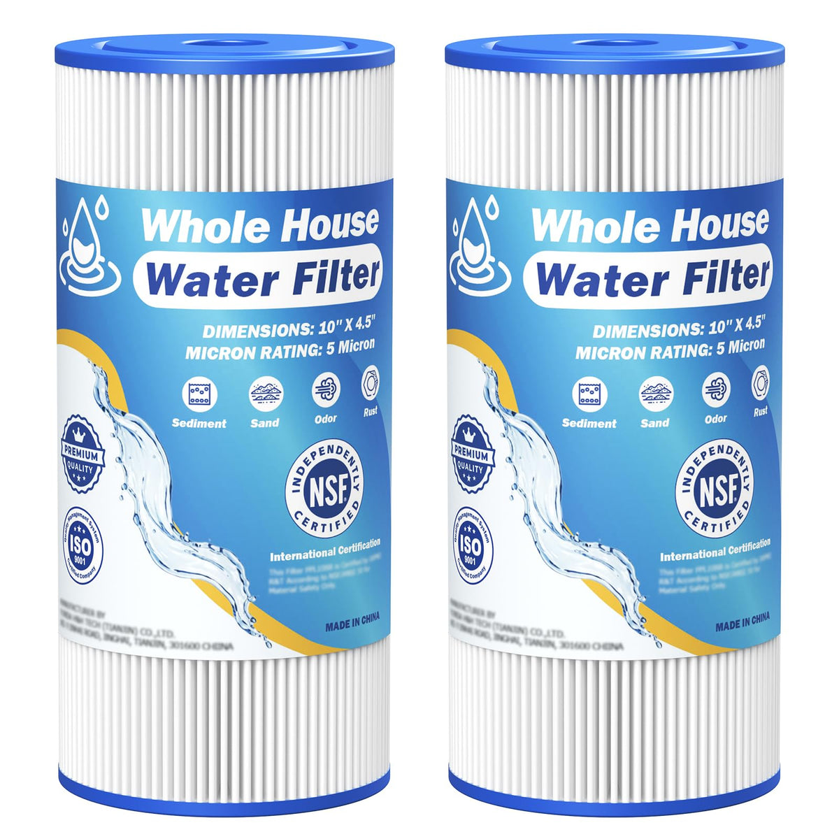 5 Micron 10" x 4.5" Whole House Water Filter Compatible with GE FXHSC