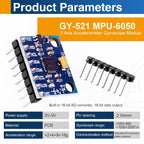 6PCS MPU-6050 IMU Sensor Modules, 6-Axis Accelerometer Gyroscope