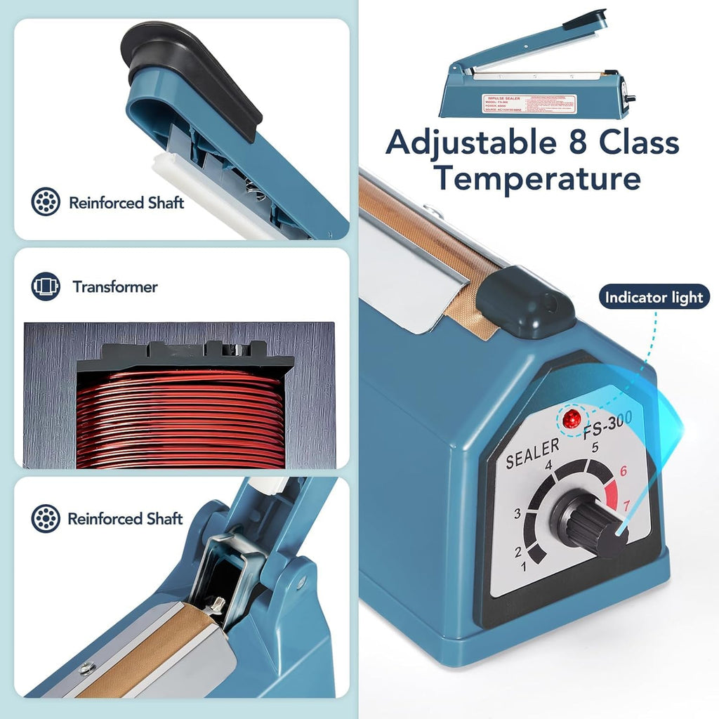 12 Inch Impulse Heat Sealer, Manual Bags Sealer