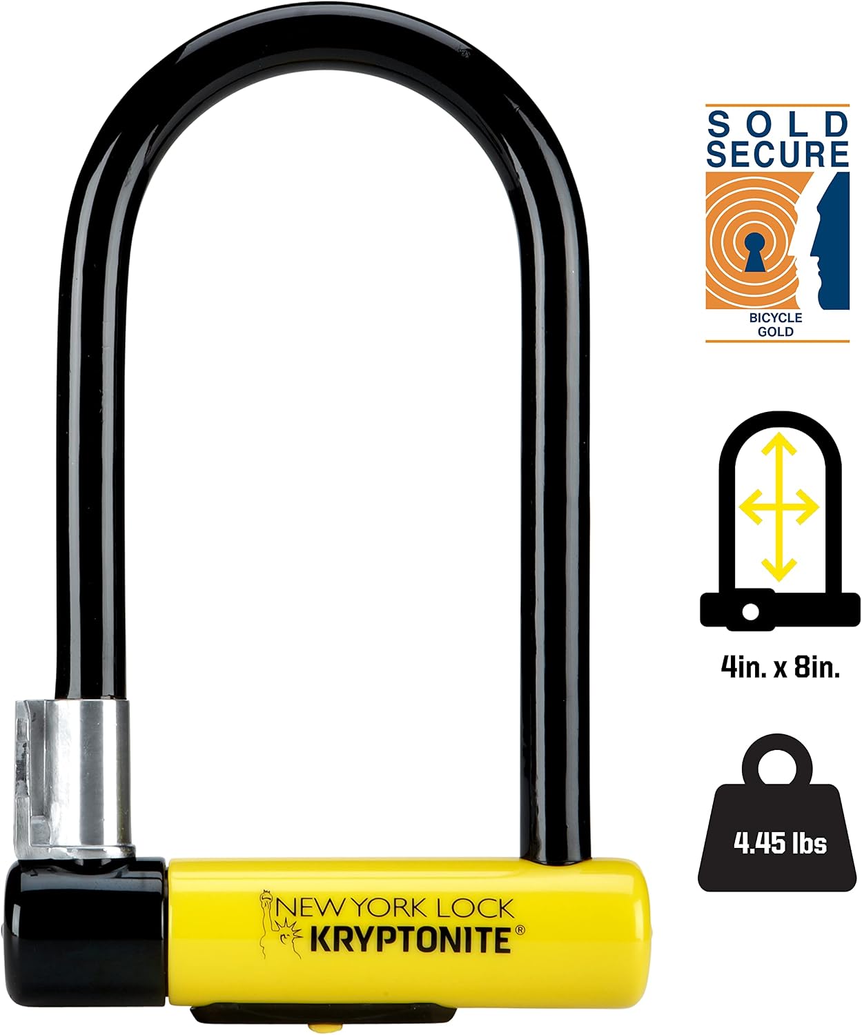 New York Standard Heavy Duty U-Lock, 16mm Anti-Theft Bike Lock | Heavy duty bicycle lock for e-bikes and scooters.