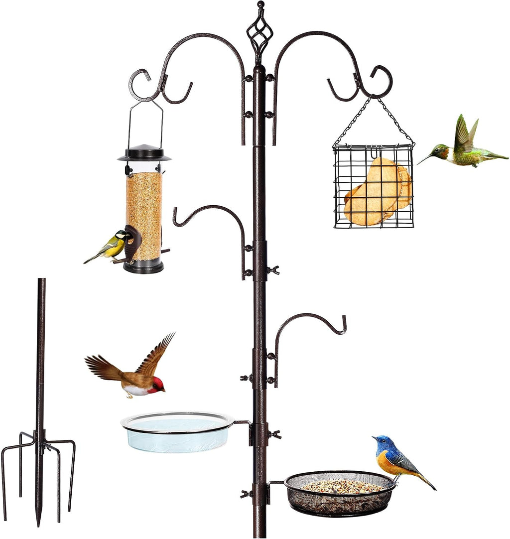 Bird Feeding Station Kit, 87 Inch Bird Feeder Pole for Outside