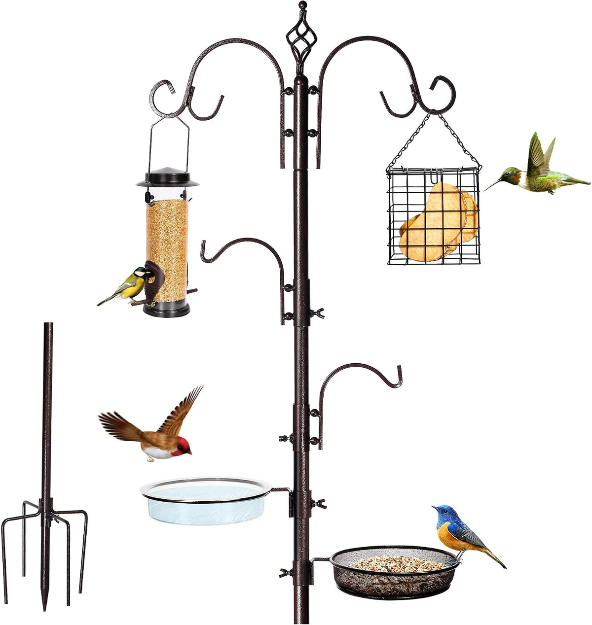 Bird Feeding Station Kit, 87 Inch Bird Feeder Pole for Outside