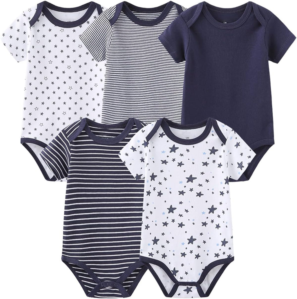 Newborn Baby Clothes Set - Short Sleeve Baby Boy Pants & Girl Bodysuits - Layette Sets