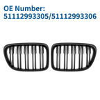 X AUTOHAUX Front Upper Hood Bumper Grille for BMW X1 E84 2009-2015 Pair