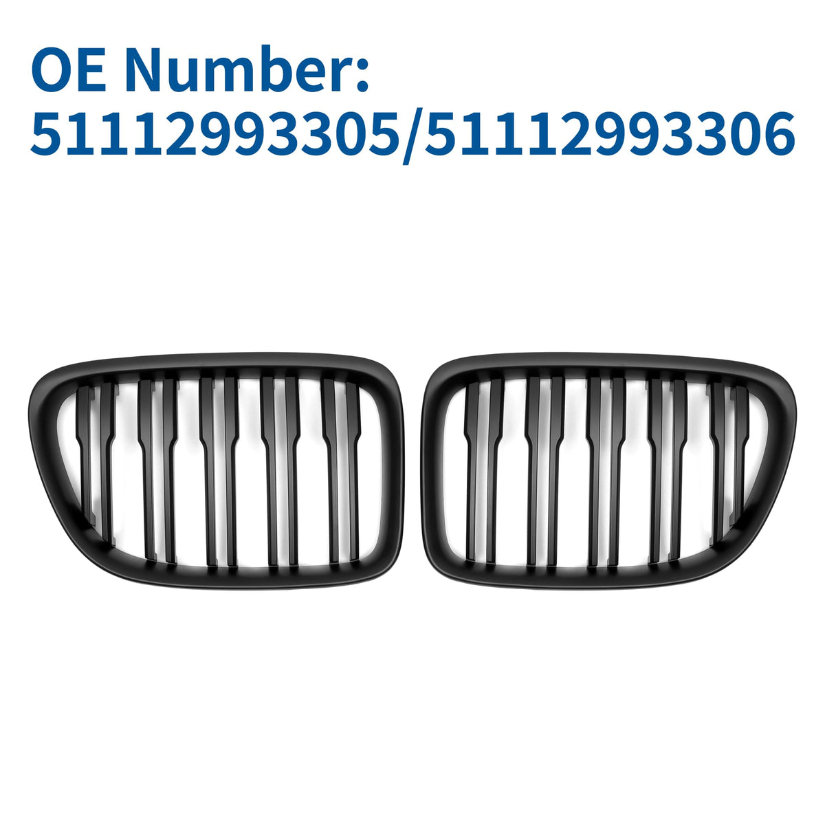 X AUTOHAUX Front Upper Hood Bumper Grille for BMW X1 E84 2009-2015 Pair