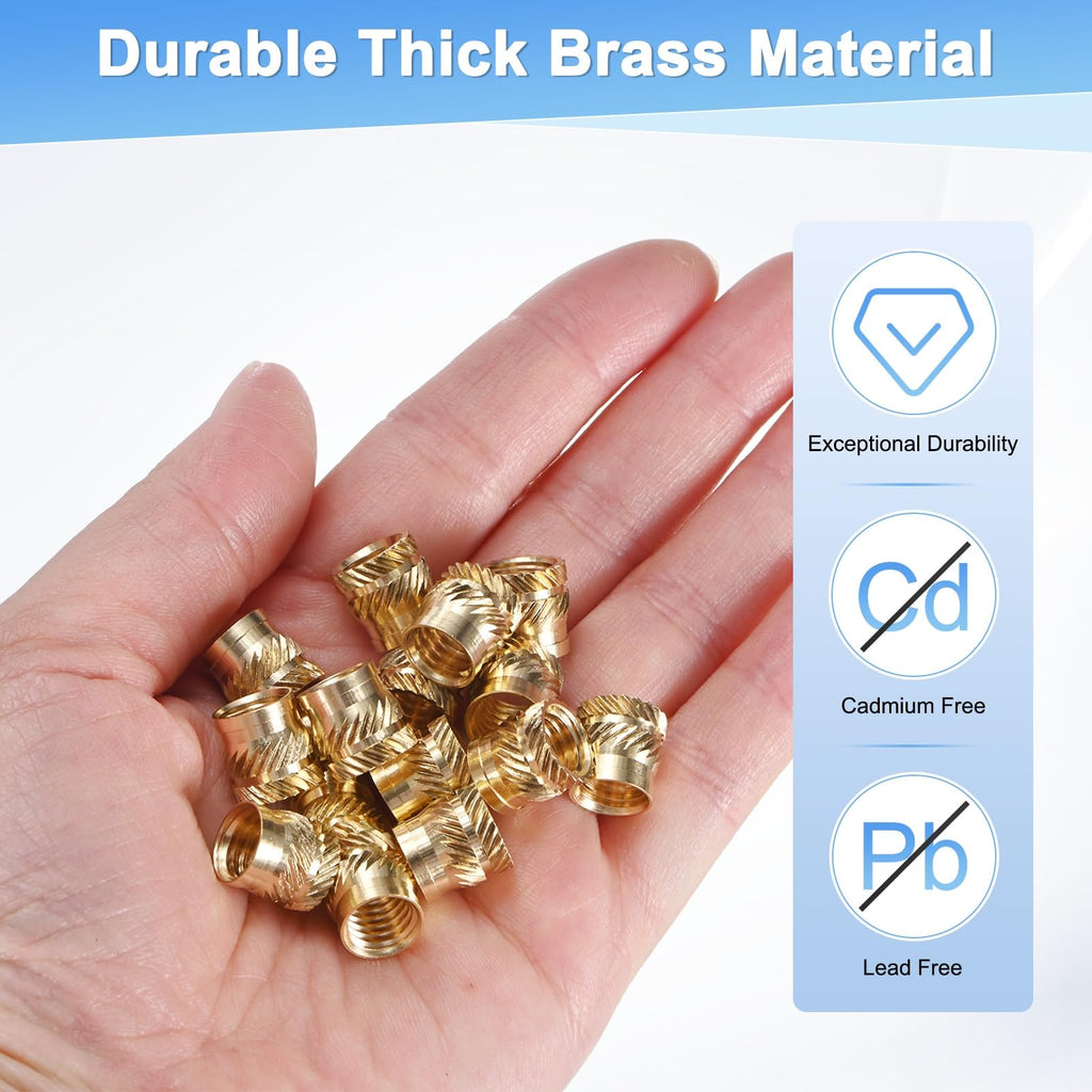 M METERXITY 20-Pack Threaded Inserts M8x10x10mm Brass