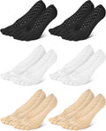 6 Pair Bunion Relief Socks, Toe Alignment Compression Toe Separator Socks, No Show Low Cut Liner Five Finger for