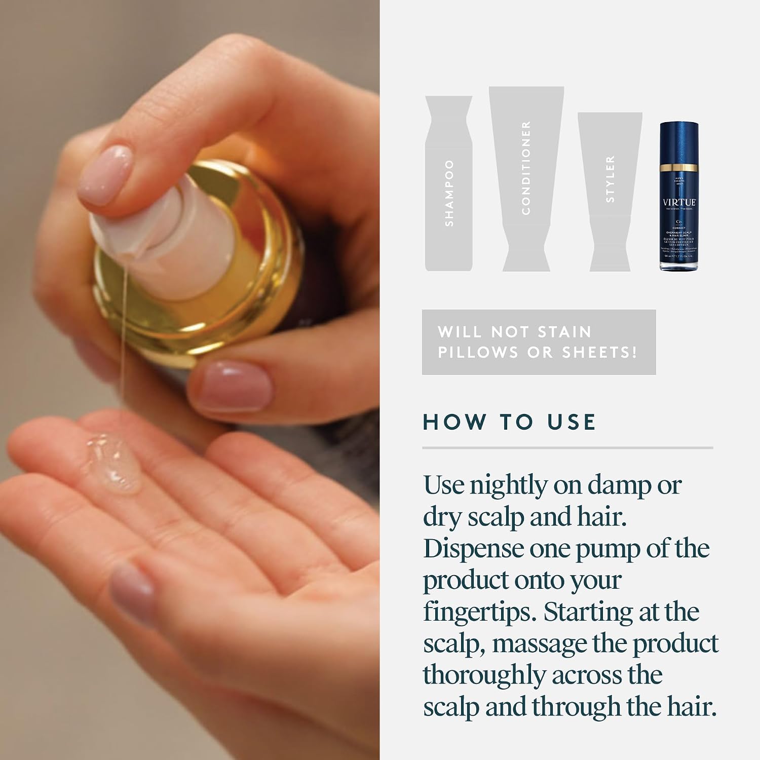 Correct Overnight Scalp and Hair Elixir, Drug-Free, Dermatologist Tested, Safe for All Hair Types 1.7 Fl Oz
